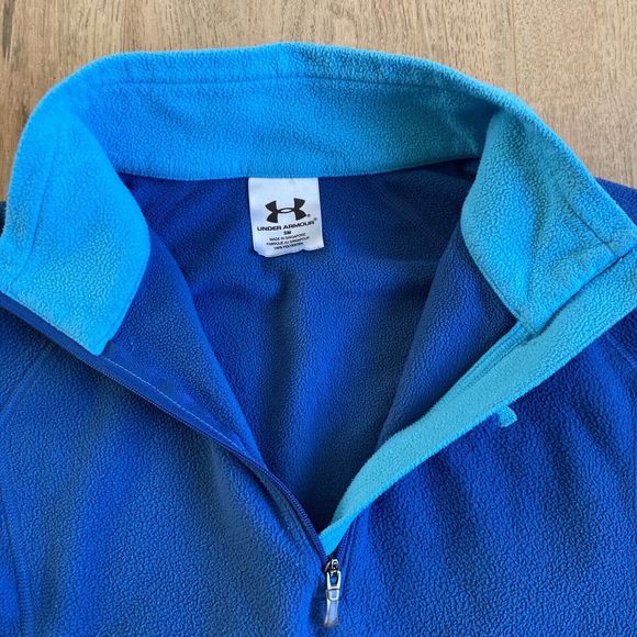 Under Armour Womens 1/4 Zip Fleece Pullover 2 Tone Blue Aqua Size Small - Picture 3 of 8